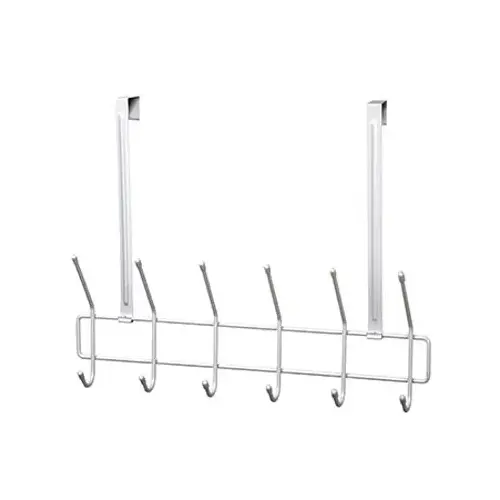 Utility Hook, 6-Hook, Steel, Epoxy-Coated White