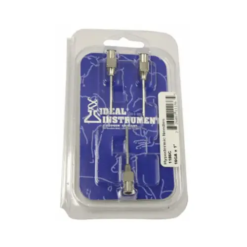Livestock Injection Needles, 1.5-In. Stainless Steel, 16-Ga - pack of 3 Livestock Injection Needles, 1.5-In. Stainless Steel, 16-Ga - pack of 3