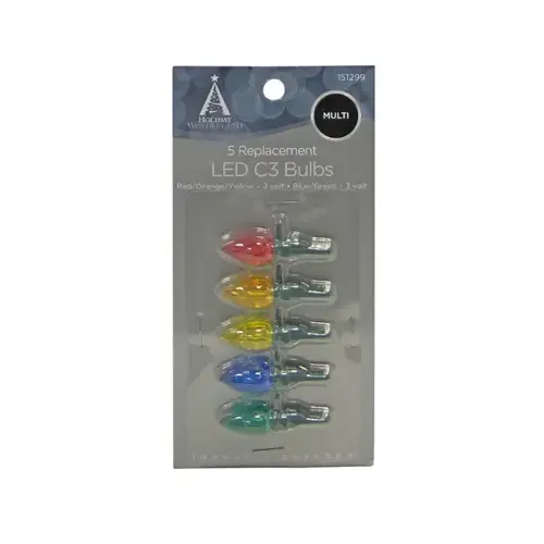 Christmas Lights LED Replacement Bulb, C3, Multi-Color - pack of 5
