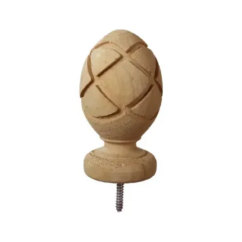 Post Top, 6-1/4 in H, Pineapple, Pine, White