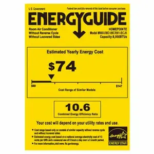 MIDEA ELECTRIC TRADING (SINGAPORE) MWAUW2-08CRN1-BCJ6 Through-The-Wall Air Conditioner, With Remote, 8,000 BTU/Hour