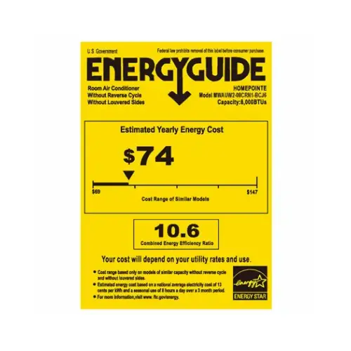 Through-The-Wall Air Conditioner, With Remote, 8,000 BTU/Hour Through-The-Wall Air Conditioner, With Remote, 8,000 BTU/Hour