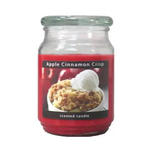 Jar Candle, Apple Cinnamon Crisp Fragrance, Crimson Candle, 70 to 110 hr Burning - pack of 4