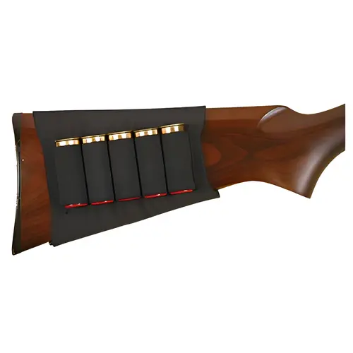 Buttstock Shotgun Shell Holder, Black, Holds 6