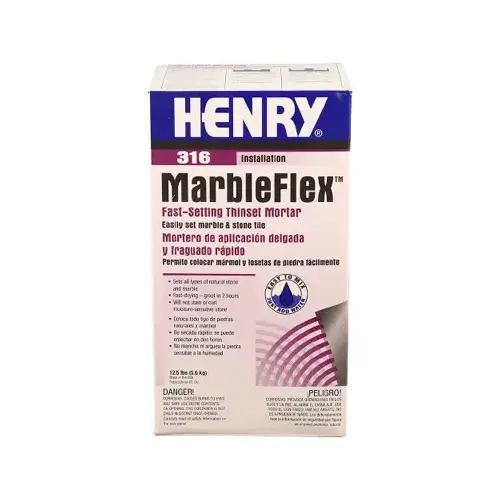 Marbelflex Series Thin-Set Adhesive, Powder, 12.5 lb Box Gray Marbelflex Series Thin-Set Adhesive, Powder, 12.5 lb Box Gray