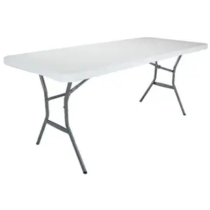 LIFETIME PRODUCTS INC 2924 Folding Table, Steel Frame, Polyethylene Tabletop, Gray/White