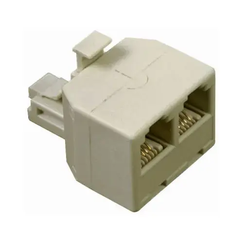 Duplex Modular Jack, Ivory - pack of 6 Duplex Modular Jack, Ivory - pack of 6