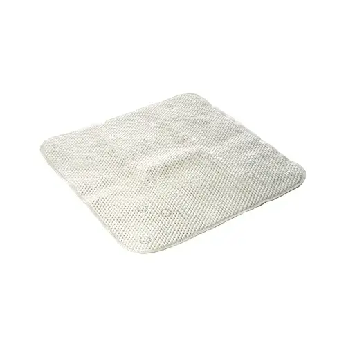 Shower Mat, White Rubber, 21 x 21-In.