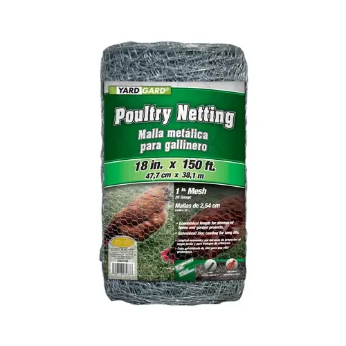 Galvanized Poultry Netting, 1-In. Mesh, 18-In. x 150-Ft. Galvanized Poultry Netting, 1-In. Mesh, 18-In. x 150-Ft.