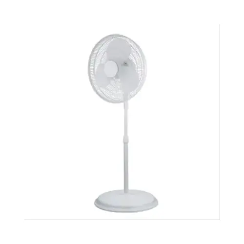 Oscillating Stand Fan, 3-Speeds, White, 16-In. Oscillating Stand Fan, 3-Speeds, White, 16-In.
