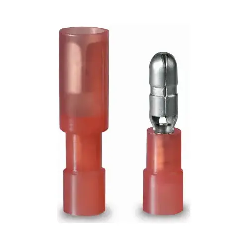 Bullet Splice Connector, 600 V, 22 to 18 AWG Wire, 5/32 in Stud, Red - pack of 10 Bullet Splice Connector, 600 V, 22 to 18 AWG Wire, 5/32 in Stud, Red - pack of 10