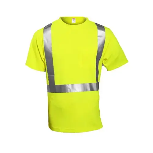 Hi-Viz T-Shirt, ANSI 107 Class 2, Lime Yellow, XXXL Hi-Viz T-Shirt, ANSI 107 Class 2, Lime Yellow, XXXL