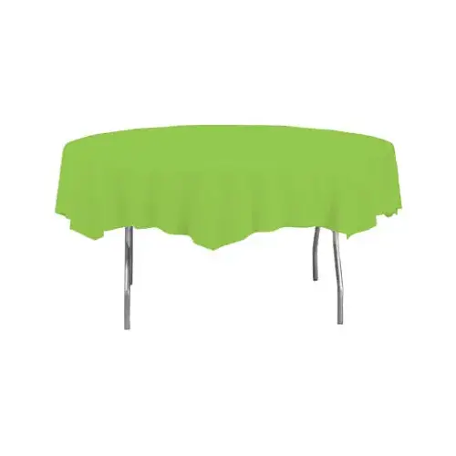 Plastic Octy Round Table Cover, Lime, 82 In. Plastic Octy Round Table Cover, Lime, 82 In.