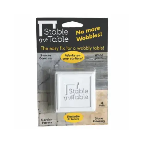 Table Wobble Fixer, White, Square - pack of 4 Table Wobble Fixer, White, Square - pack of 4