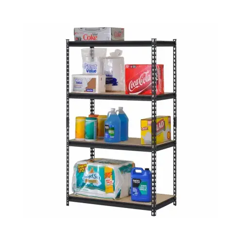 4-Shelf Industrial Shelving Unit, Black Steel, 36 x 18 x 60-In. 4-Shelf Industrial Shelving Unit, Black Steel, 36 x 18 x 60-In.
