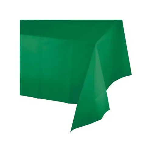 Plastic Table Cover, Emerald Green, 54 x 108 In. Plastic Table Cover, Emerald Green, 54 x 108 In.