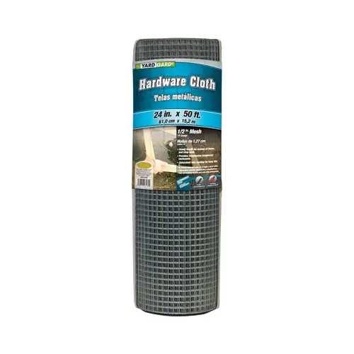 Galvanized Metal Hardware Cloth Fence, 1/2-In. Mesh, 19-Ga., 24-In. x 50-Ft. Galvanized Metal Hardware Cloth Fence, 1/2-In. Mesh, 19-Ga., 24-In. x 50-Ft.