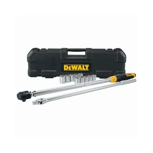 Micrometer Torque Wrench Set, 12 -Pc, 1/2 in Drive, 3/4 in to 1 in and 18 mm to 24 mm Opening Size Micrometer Torque Wrench Set, 12 -Pc, 1/2 in Drive, 3/4 in to 1 in and 18 mm to 24 mm Opening Size