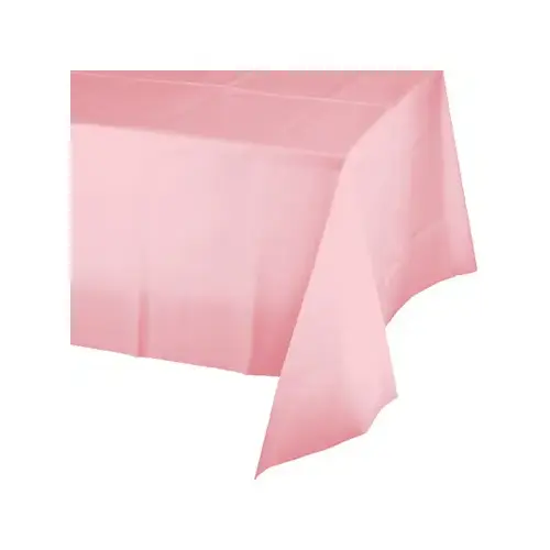Plastic Table Cover, Pink, 54 x 108 In. Plastic Table Cover, Pink, 54 x 108 In.