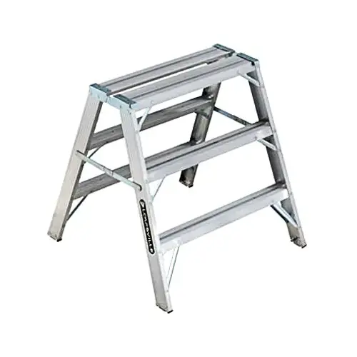 Louisville Ladder L-2032 3 Ft. 300 Lb. Aluminum 2-Step Sawhorse Ladder Silver Louisville Ladder L-2032 3 Ft. 300 Lb. Aluminum 2-Step Sawhorse Ladder Silver