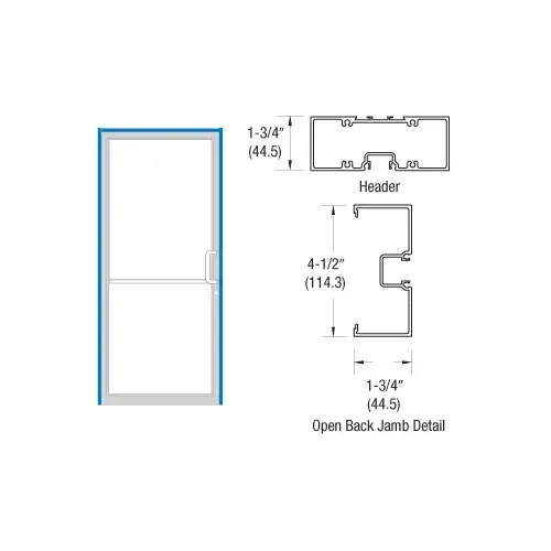 Custom Sized White KYNAR Paint Series 450 Open Back Offset Pivot Up and Over Frame Complete (1F)