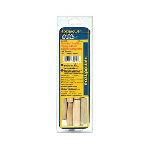 Fluted Dowel Pin, .3/8 x 1-1/2 In - pack of 30 Fluted Dowel Pin, .3/8 x 1-1/2 In - pack of 30