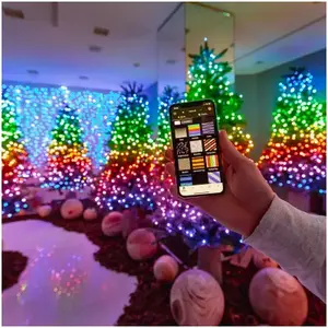 LEDWORKS SRL TWS250STP-GUS Twinkly Strings - App-controlled LED Lights String with 250 RGB (16 million colors) LEDs. 65.6ft. Green wire. Indoor and outdoor smart lighting decoration.