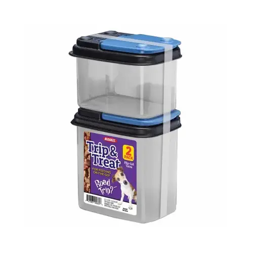 Pet Treat Containers, Flip-Top Lids Pair