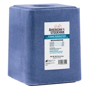 COMPASS MINERALS 2274831 Cobalt Iodized Salt Block, 50-Lbs.