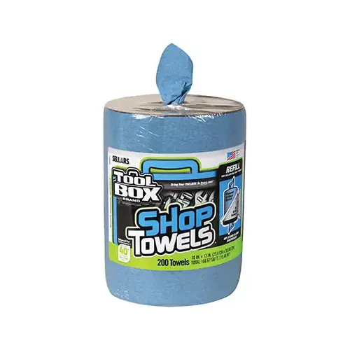 Blue Shop Towel Refill For Big Grip Dispenser Bucket, 200-Ct. Blue Shop Towel Refill For Big Grip Dispenser Bucket, 200-Ct.