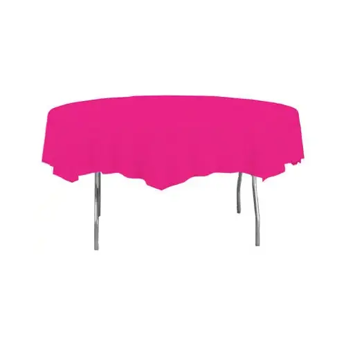 Plastic Octy Round Table Cover, Magenta, 82 In. Plastic Octy Round Table Cover, Magenta, 82 In.