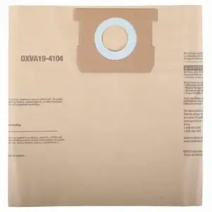 DEWALT DXVA19-4104 Dust Bags for 5-8 Gallon Wet/Dry Vacs pack of 3