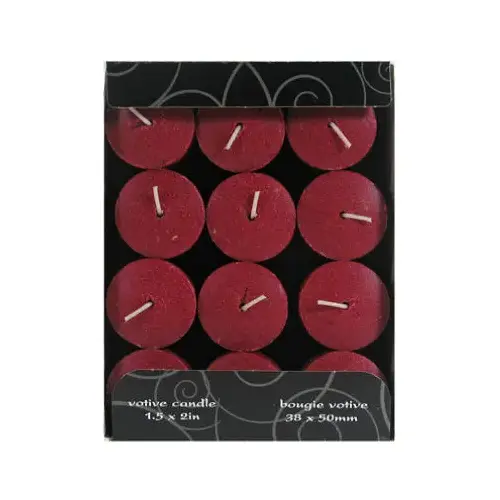 1276565 Scented Votive Candle, Juicy Black Cherries Fragrance, Burgundy Candle, 10 to 12 hr Burning