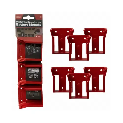 Holder Milwaukee M18 Red ABS Battery Mounts Red
