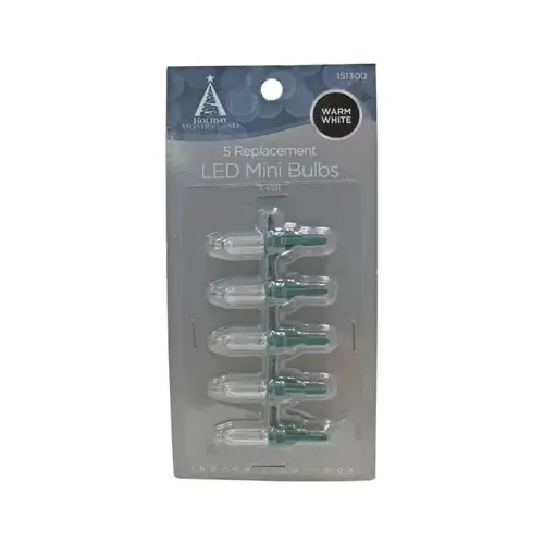 Mini Christmas Lights LED Replacement Bulb, Warm White - pack of 5 Mini Christmas Lights LED Replacement Bulb, Warm White - pack of 5