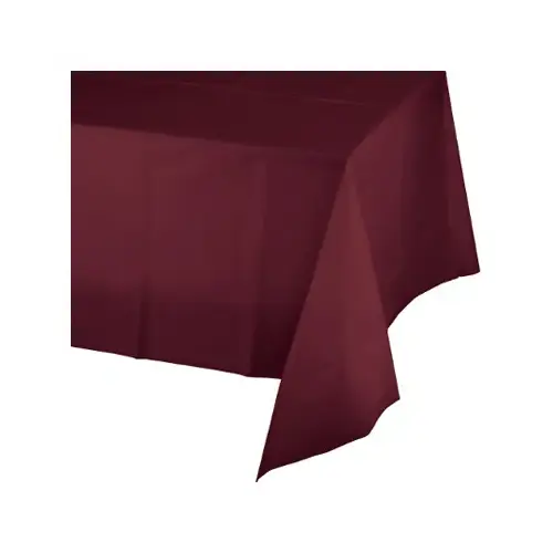 Plastic Table Cover, Burgundy, 54 x 108 In. Plastic Table Cover, Burgundy, 54 x 108 In.