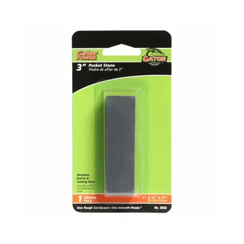 6050 Pocket Sharpening Stone, 3 in L, 7/8 in W, 3/8 in Thick, Coarse/Medium, Silicone Carbide Abrasive