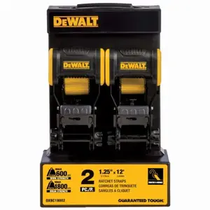 DEWALT DXBC18002 Ratchet Tie-Down Strap, 1.25 In. x 12 Ft   pair