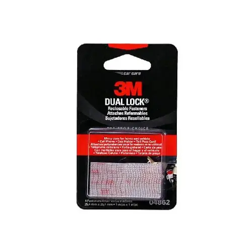 Dual Lock Reclosable Fasteners, Clear, 1 x 1-In. Dual Lock Reclosable Fasteners, Clear, 1 x 1-In.