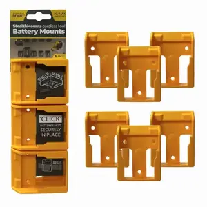 StealthMounts BM-DW20-YLW-6 Holder Dewault 20v MAX Yellow ABS Battery Mounts Yellow