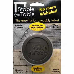 STABLE THE TABLE, LLC 110-00-01-04 Table Wobble Fixer, Gray, Round - pack of 4