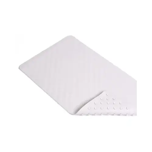 Bath Mat, Shells, White Rubber, 16 x 28-In.