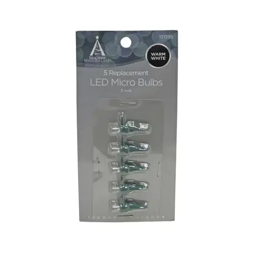 Christmas Lights LED Replacement Bulb, Micro, Warm White - pack of 5 Christmas Lights LED Replacement Bulb, Micro, Warm White - pack of 5