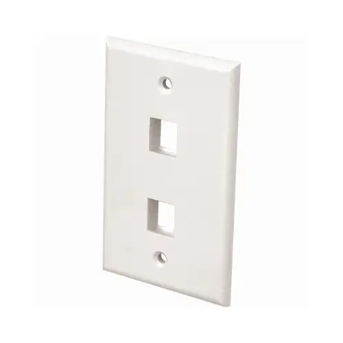 2 Port Wall Plate, White 2 Port Wall Plate, White