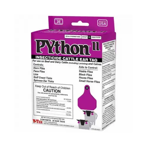 Insecticide Cattle Ear Tags, 20-Pk.