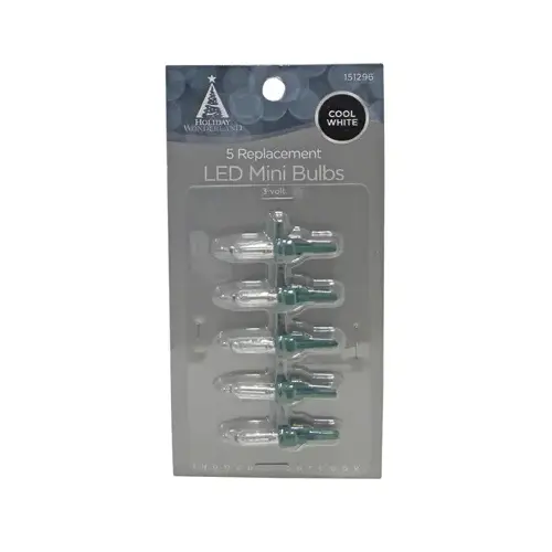 Mini Christmas Lights LED Replacement Bulb, Cool White - pack of 5 Mini Christmas Lights LED Replacement Bulb, Cool White - pack of 5