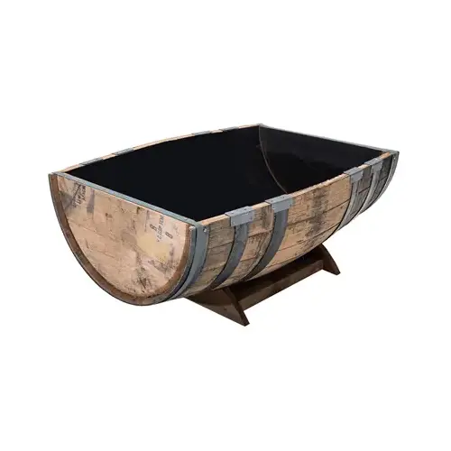 26 In. x 35 In. Oak Barrel Garden Planter Brown