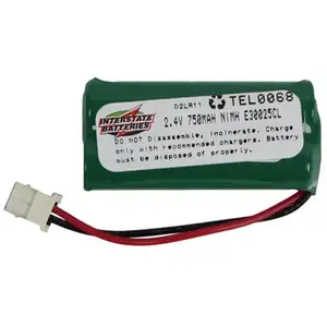 INTERSTATE ALL BATTERY CENTER TEL0068 Cordless Telephone Battery, 2.4-Volt, 750Mah Ni-Mh