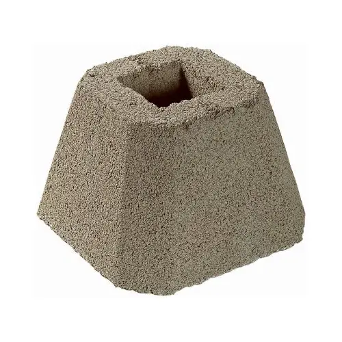 Deck-So-Port Solid Pre-Formed Concrete Foundation Block, Gray