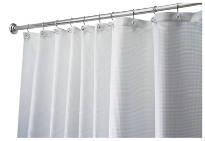 InterDesign 22780 Shower Curtain, Carlton, White Polyester, 72 x 72-In.